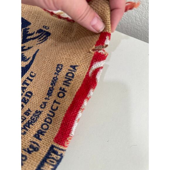 Women's Bag Basmati Royal Rice with Handle and Zipper Tan Mesh Red - Picture 7 of 12